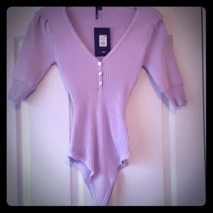 Ribbed Half Sleeve Bodysuit